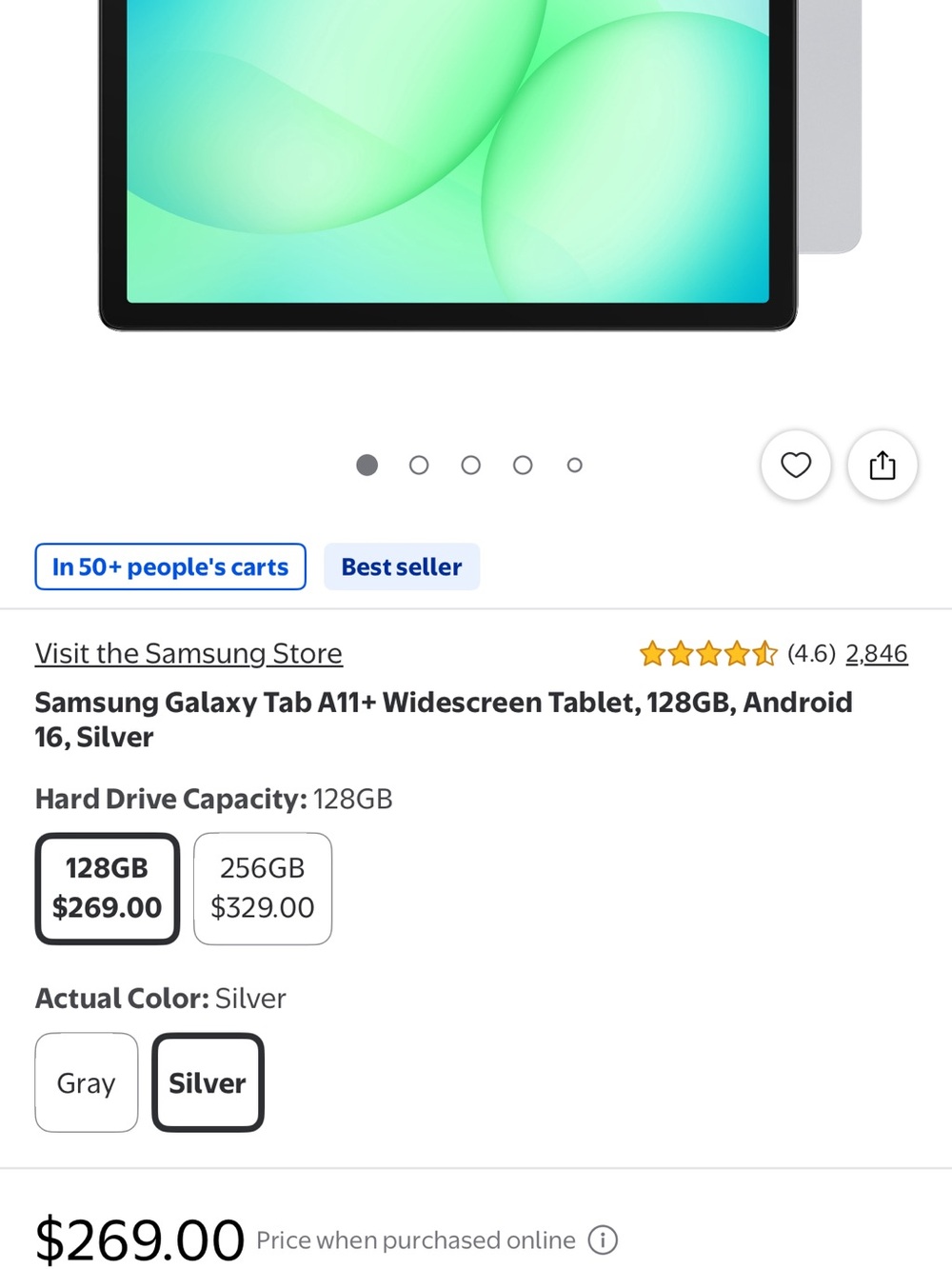 Samsung Galaxy Tab A11+ Tablet in Silver